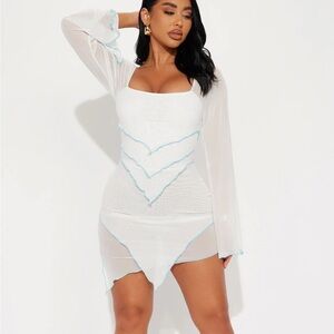 Fashion nova white mini dress size S